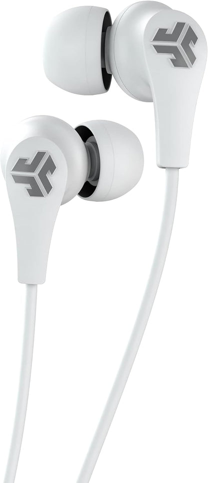 JLab JBuds Pro Bluetooth Earbuds Wireless, Best Fit Pro Earbuds with Noise Isolation, Titanium 10mm Drivers, Custom Fit Gel Tips and Cush Fins - Bluetooth Earphones With Microphone, White