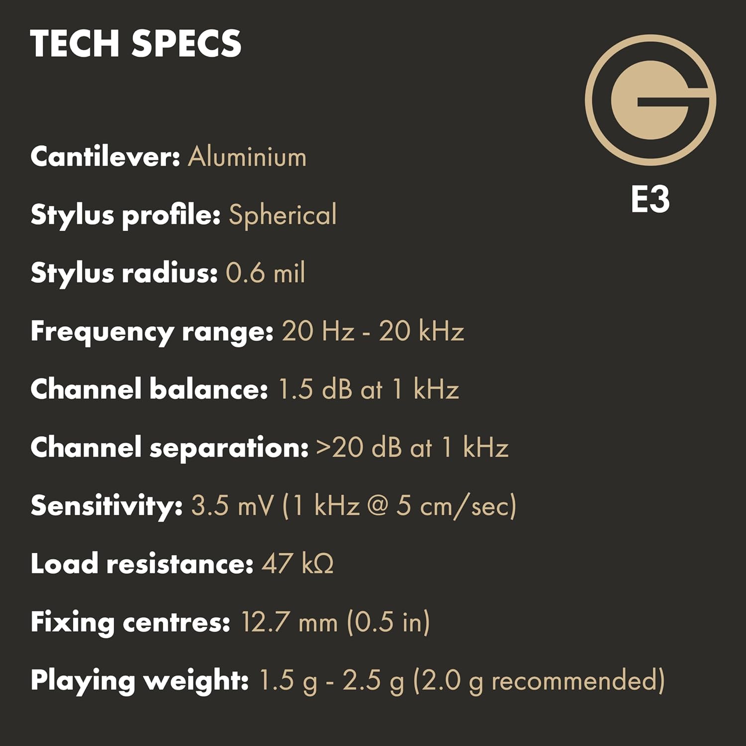 Testina Goldring (E3 Spr) Stilo Siper Ellittico