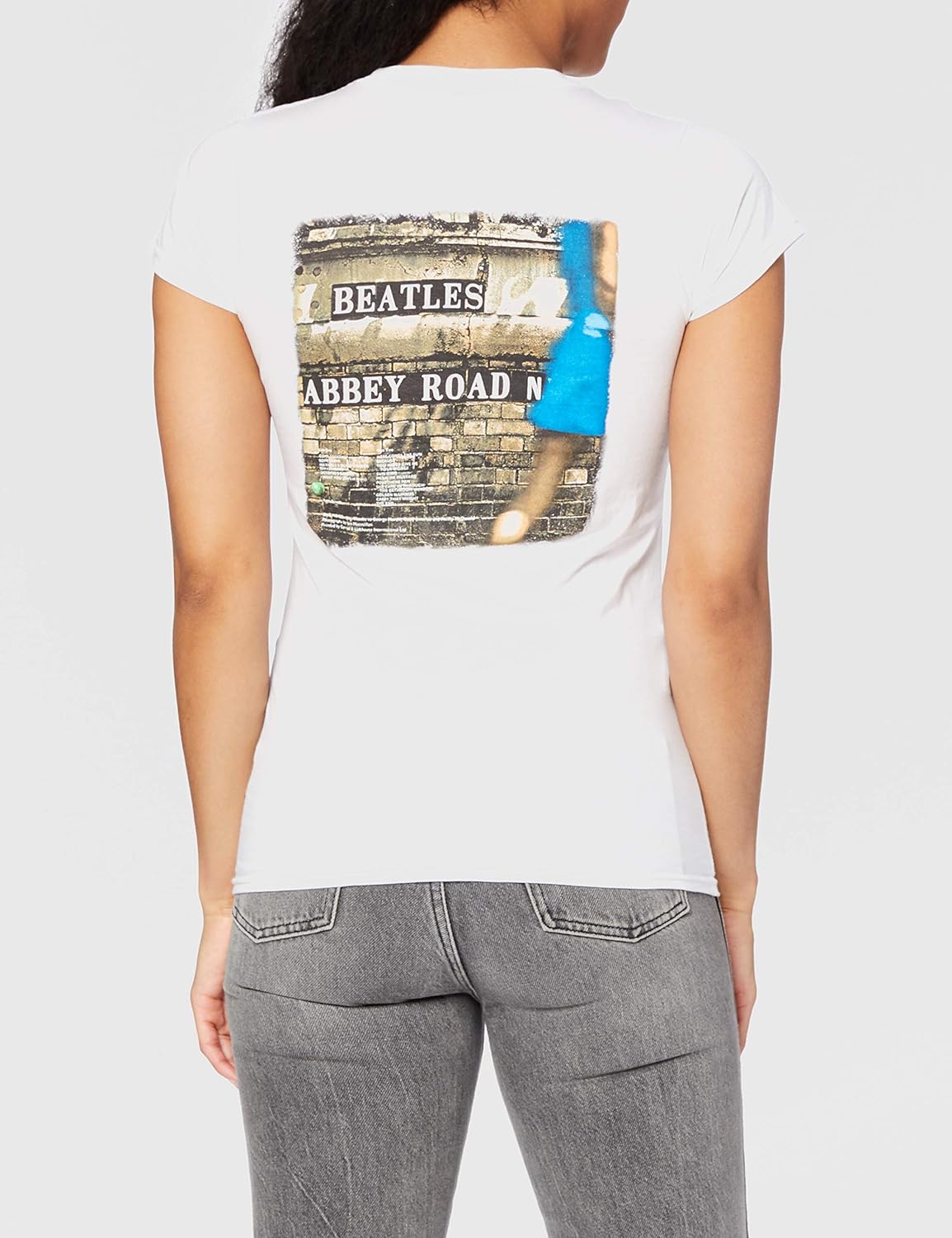 Rockoff Trade Women's Abbey Road Vintage Print T-Shirt M White