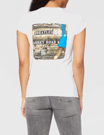 Rockoff Trade Women's Abbey Road Vintage Print T-Shirt M White