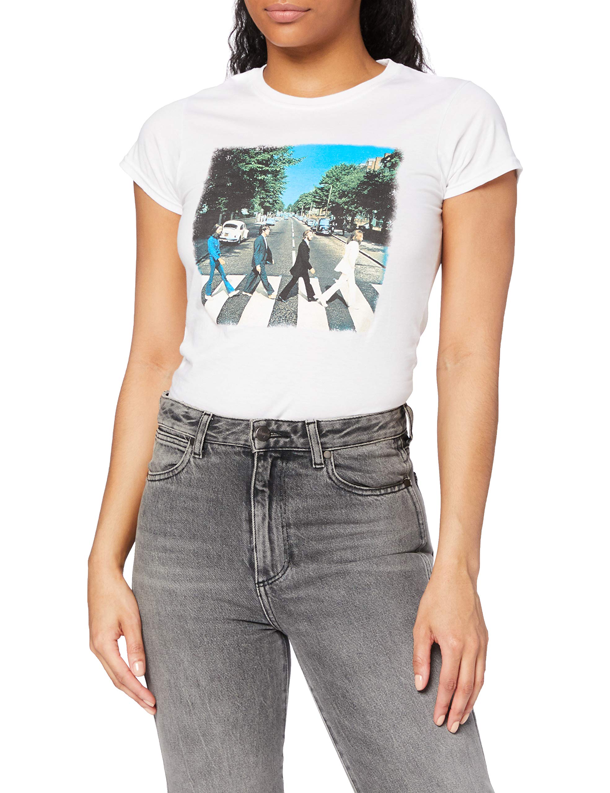 Rockoff Trade Women's Abbey Road Vintage Print T-Shirt M White