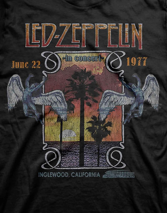 Led Zeppelin Inglewood Men T-Shirt Black, Regular