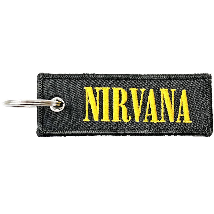 Nirvana Logo (Double Sided Patch) Plastic Key Chain Black, Black, One size
