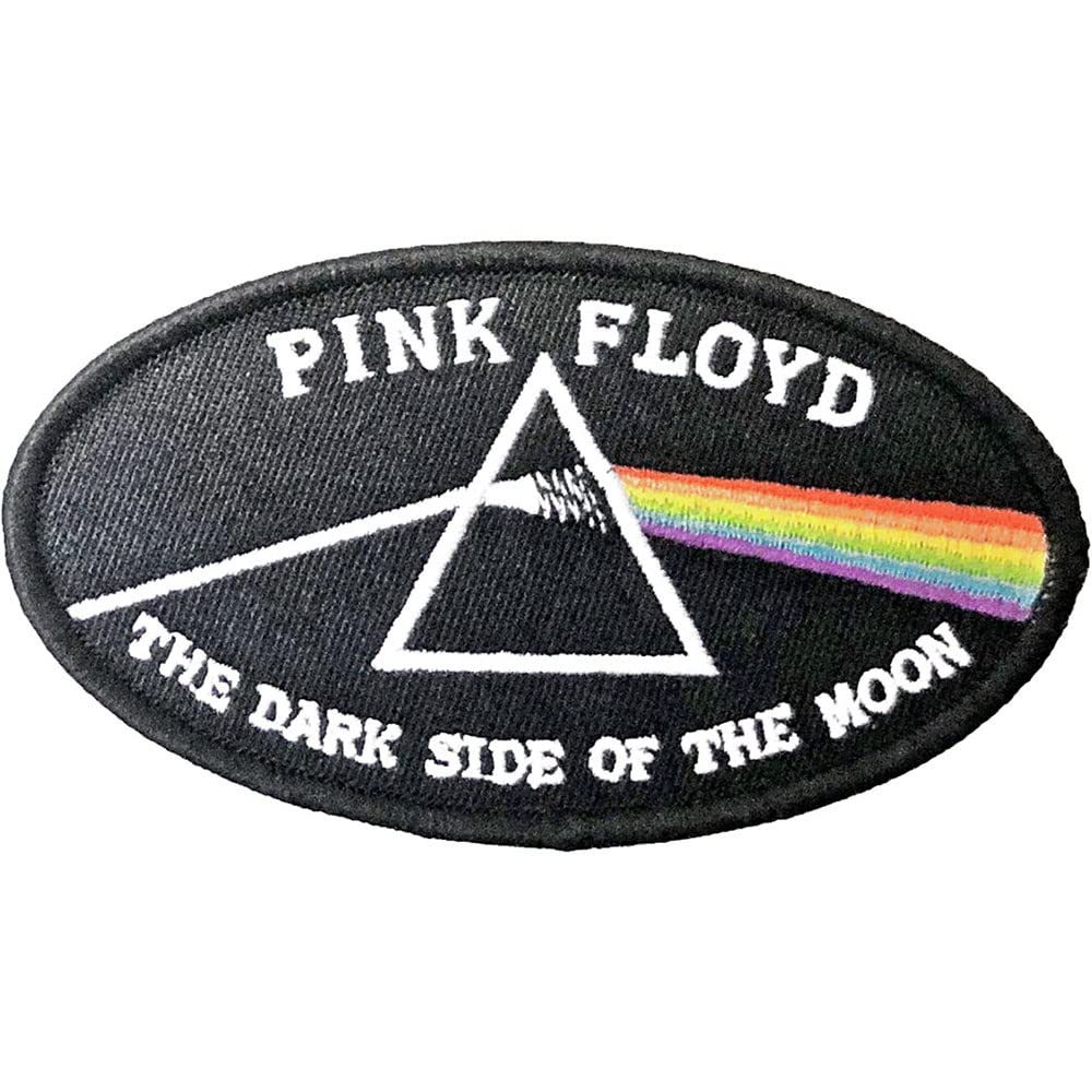 Pink Floyd Patch Dark Side Of The Moon Oval Black Border Black