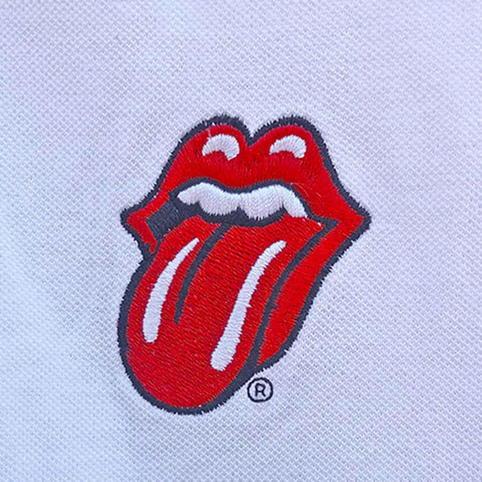 The Rolling Stones Polo Shirt Classic Tongue Band Logo Nuovo Ufficiale Uomo