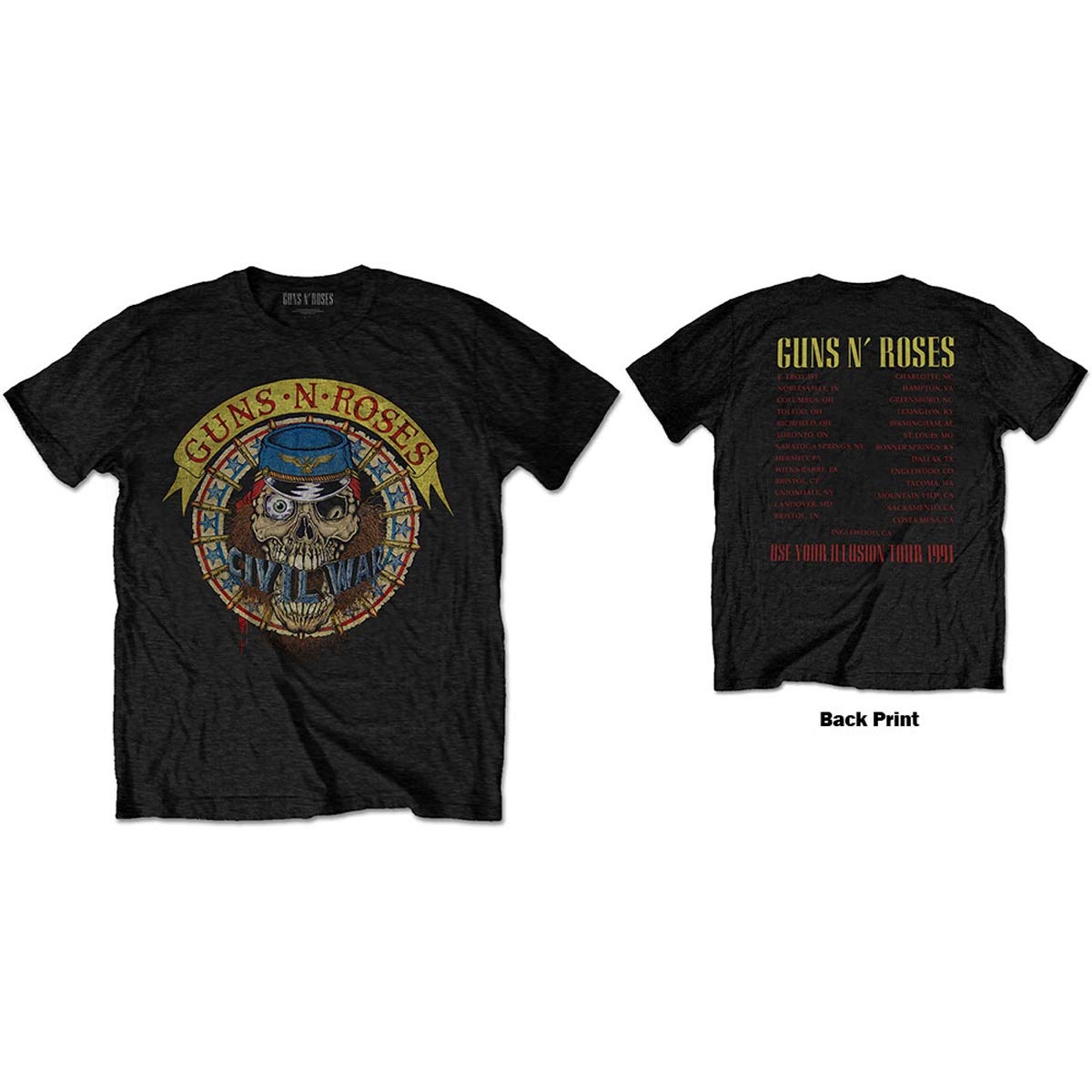 T-Shirt # L Unisex Black # Skull Circle