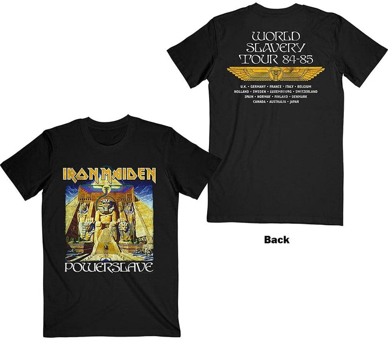 Iron Maiden T Shirt Powerslave World Slavery Tour Official Mens