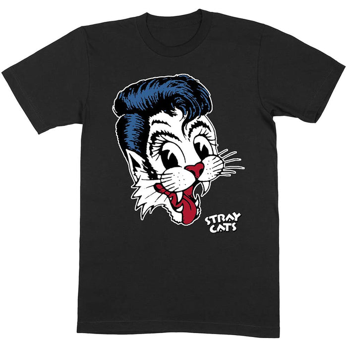 Rock Off Stray Cats 'Big Blue Cat' (Black) T-Shirt (XX-Large)