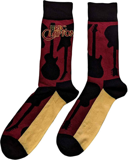 Eric Clapton Unisex Adult Guitar Socks 7 UK-11 UK Red/Beige/Black
