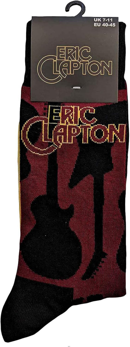 Eric Clapton Unisex Adult Guitar Socks 7 UK-11 UK Red/Beige/Black