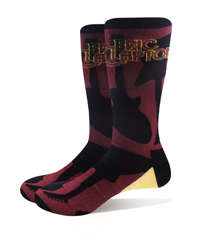 Eric Clapton Unisex Adult Guitar Socks 7 UK-11 UK Red/Beige/Black