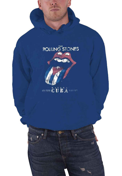Rolling Stones The Hoodie Havana Cuba Band Logo Official Mens Navy Blue Pullover