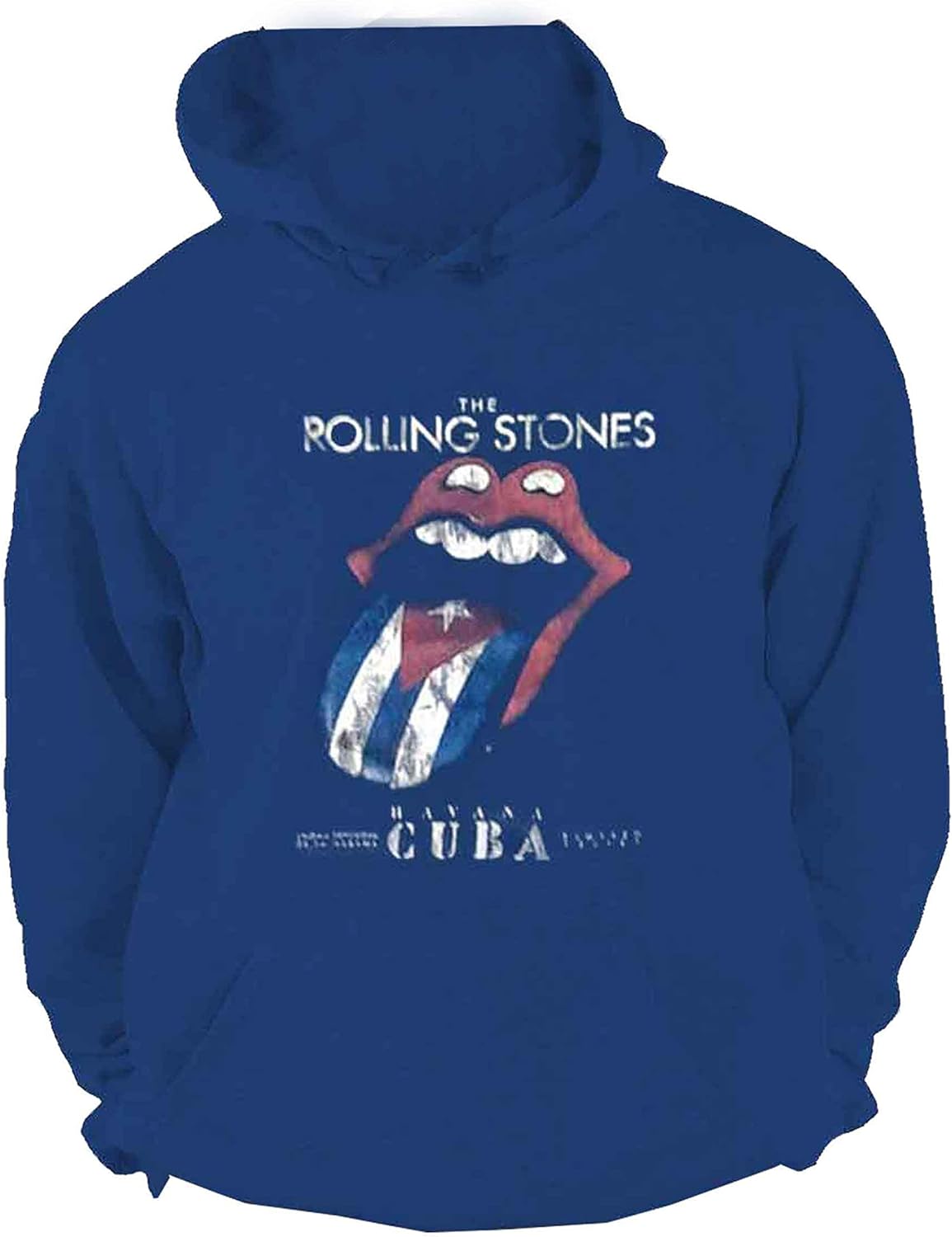 Rolling Stones The Hoodie Havana Cuba Band Logo Official Mens Navy Blue Pullover
