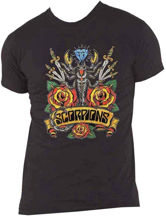 Scorpions T Shirt Traditional Tattoo Band Logo Official Mens