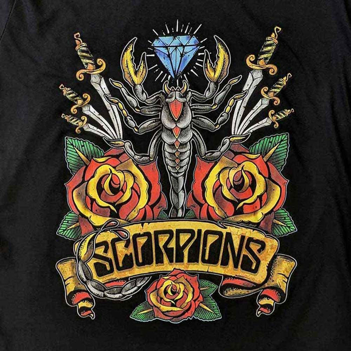 Scorpions T Shirt Traditional Tattoo Band Logo Official Mens