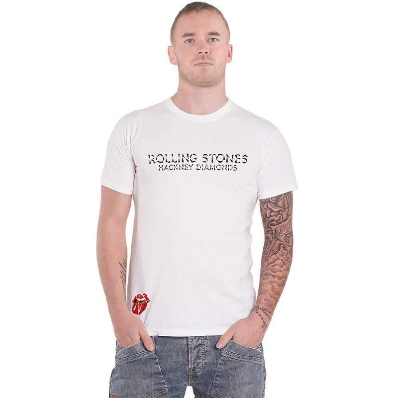 The Rolling Stones T Shirt Hackney Diamonds Lick Logo New Official Unisex Size M White