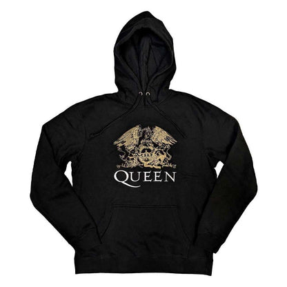 Rock Off officially licensed products Queen Hoodie Classic Crest Band Logo Official Unisex Black Pullover