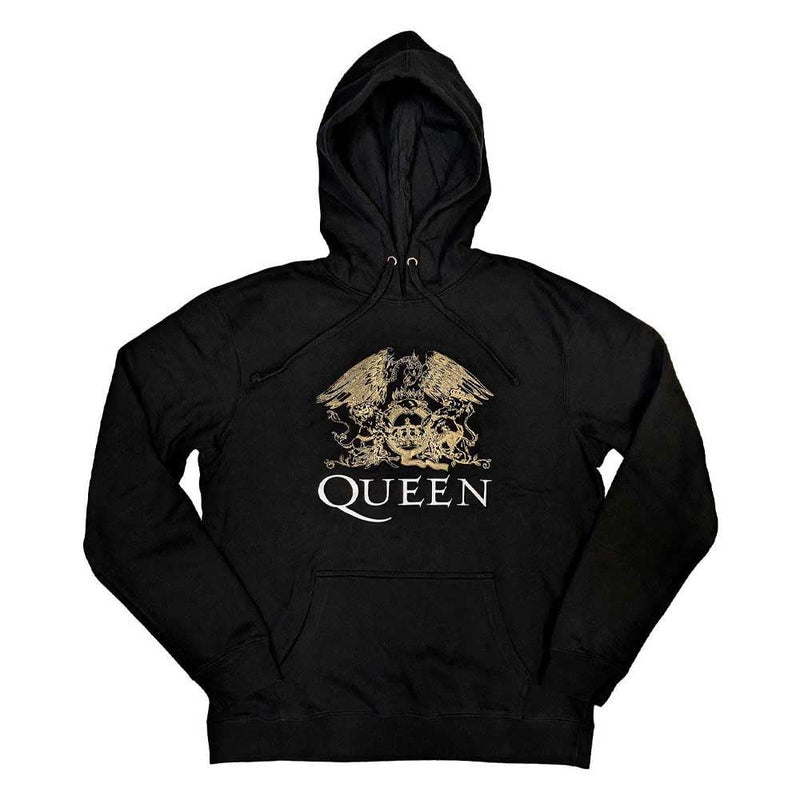 Rock Off officially licensed products Queen Hoodie Classic Crest Band Logo Official Unisex Black Pullover