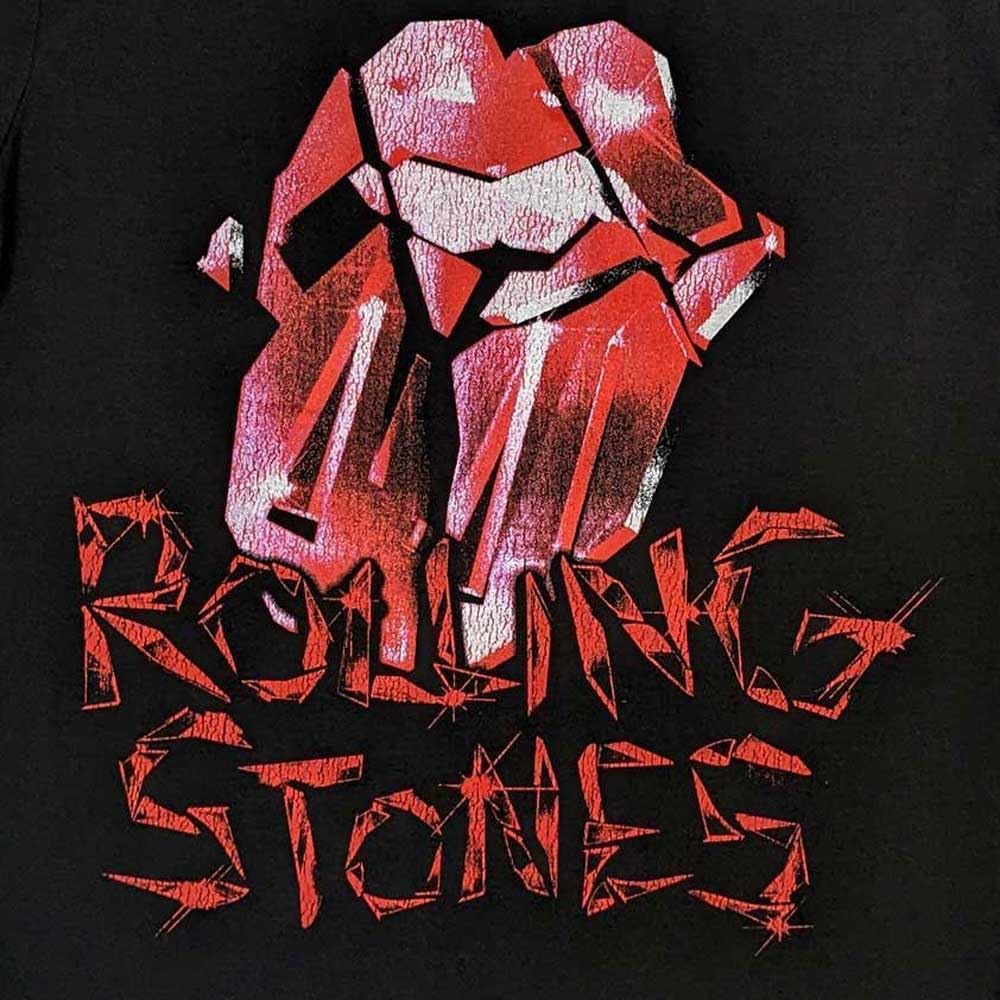 The Rolling Stones T Shirt Hackney Diamonds Cracked Glass Tongue Official XXL Black
