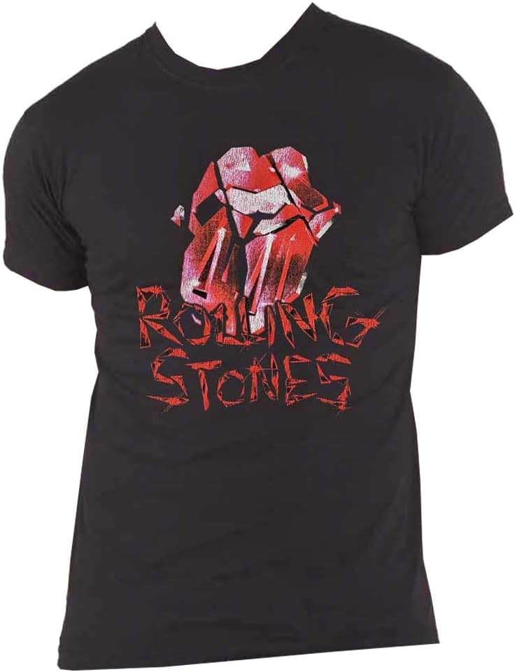 The Rolling Stones T Shirt Hackney Diamonds Cracked Glass Tongue Official XXL Black