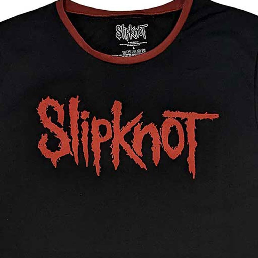 Rock Off officially licensed products Slipknot Band Logo Ringer T Shirt L Black