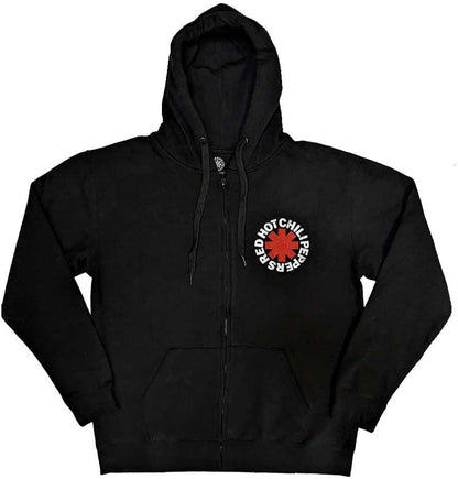 Rock Off officially licensed products Red Hot Chili Peppers Red Asterisk Zipped Hoodie XL Black
