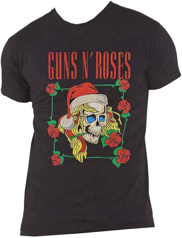 Rock Off officially licensed products Guns N' Roses Holiday Skull Christmas T Shirt M Black
