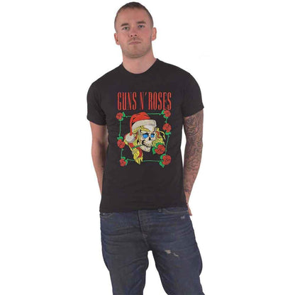 Rock Off officially licensed products Guns N' Roses Holiday Skull Christmas T Shirt M Black