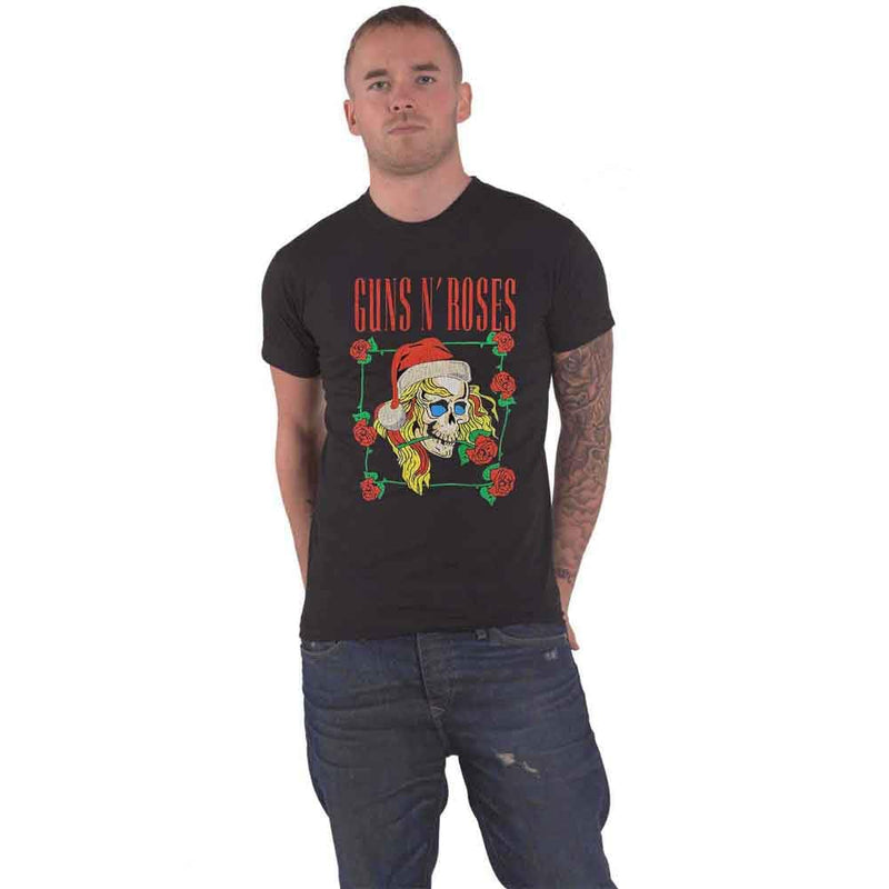 Rock Off officially licensed products Guns N' Roses Holiday Skull Christmas T Shirt M Black