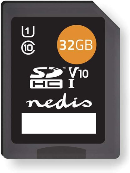Nedis MicroSDHC 32 GB, 10 Class Memory Card with Reading 45 MB/s & Writing 80 MB/s, Black