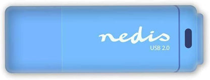 Nedis USB 2.0 Flash Drive 32 GB, Compact Memory Stick with Reading 12 Mbps & Writing 3 Mbps, Blue Black