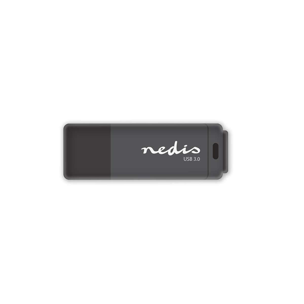 Nedis USB 3.0 Flash Drive 32 GB, Memory Stick with Reading 80 Mbps & Writing 9 Mbps Speed, Black