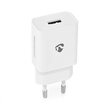 NEDIS Netzladegerät 12 W 1x 2.4 A A - Anzahl der Ausgänge: 1x USB-A, Kein Kabel im Lieferumfang enthalten, Single Volt