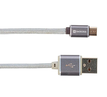 SKROSS Charge Sync Charging Cable Silver One Size