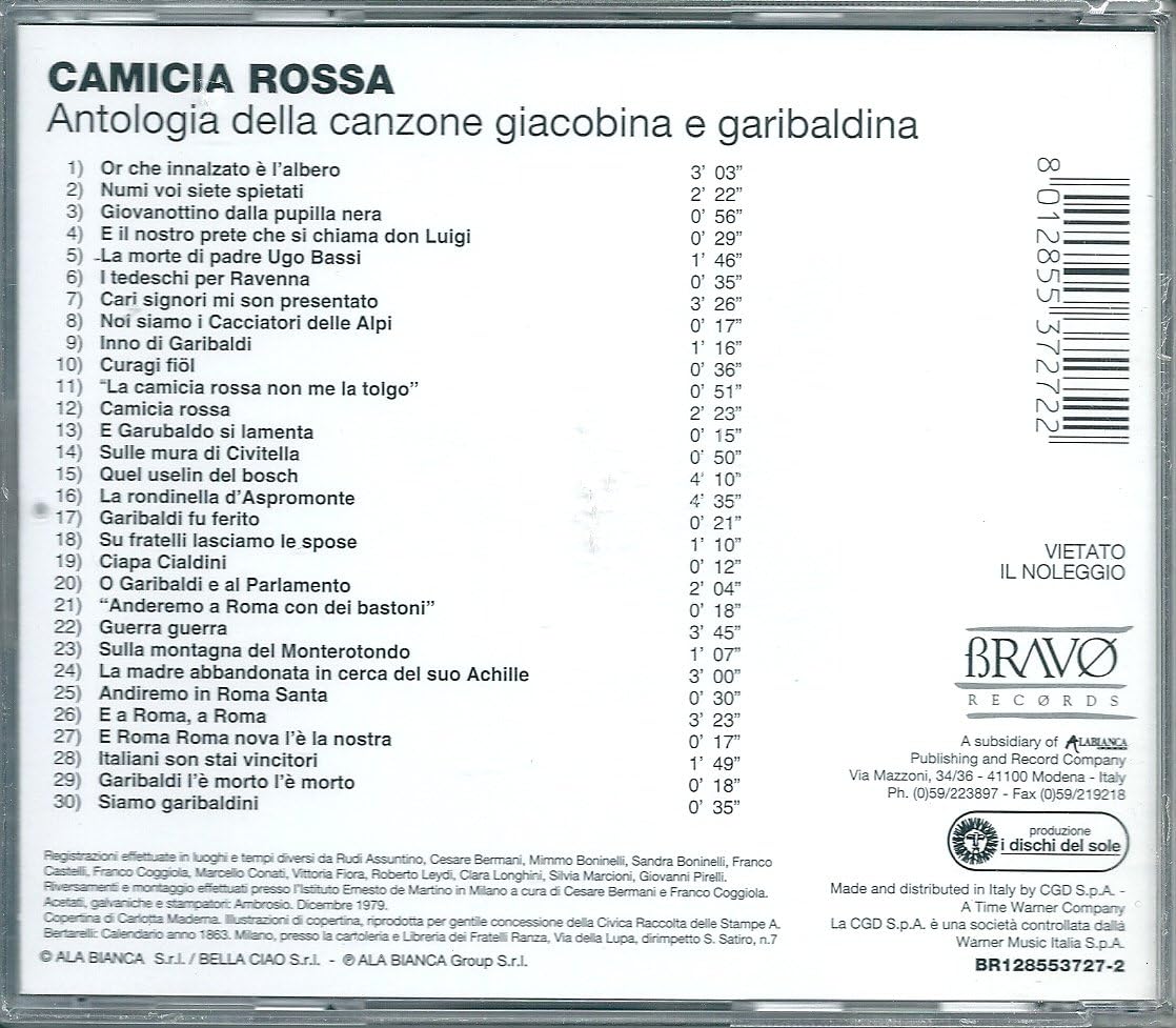 Camicia Rossa: Antologia Della Canzoni / Various