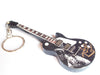 Wooden Guitar Keyring with Jimmy Page Playing Guitar and ZOSO Symbol, Black, One size