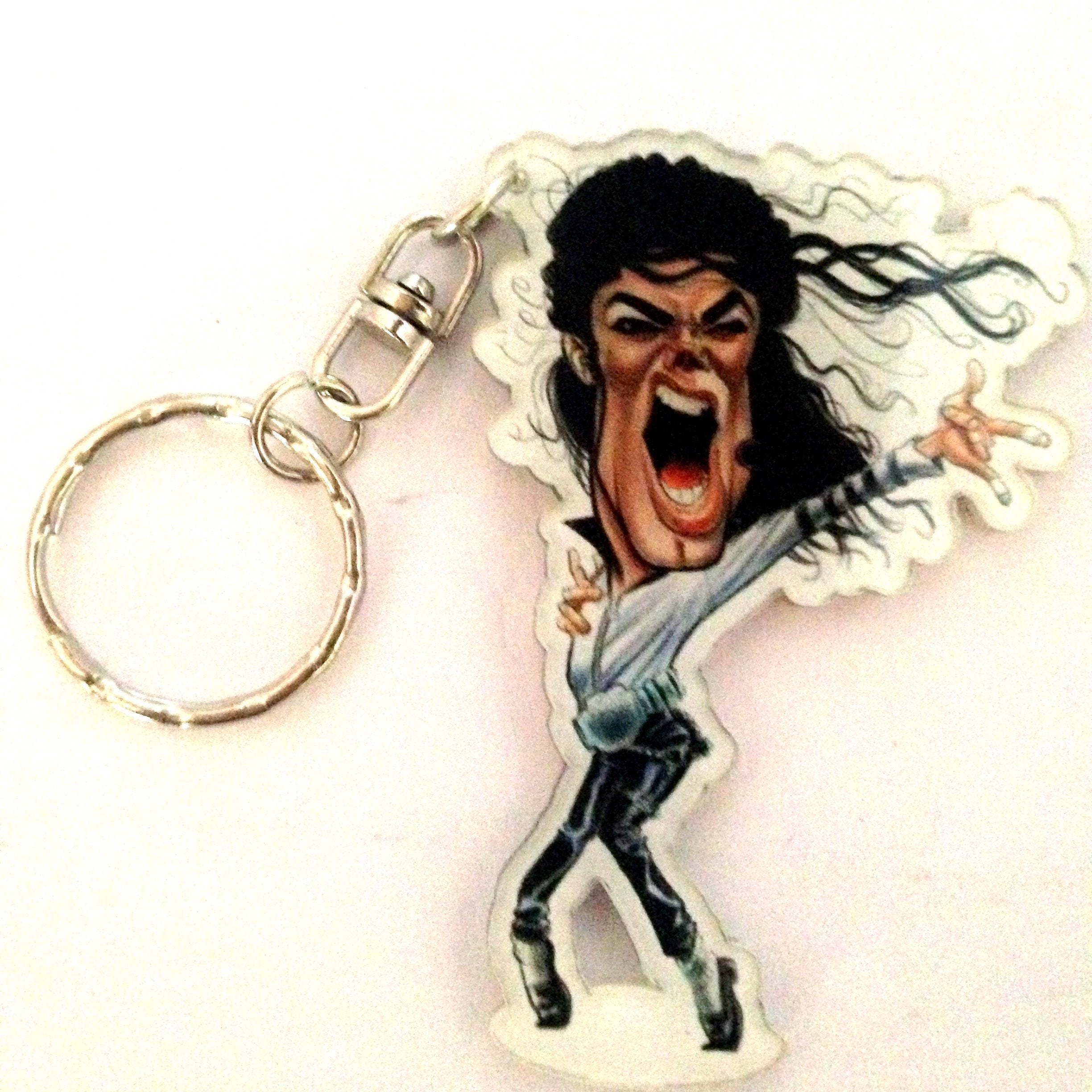 Music Legends Caricature Acrylic Keyring - Michael Jackson