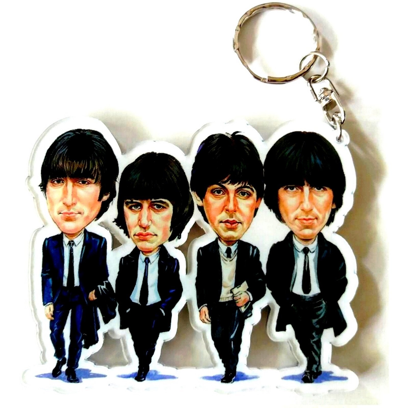 Acrylic Keyring Caricature Music Legends - The Fab 4