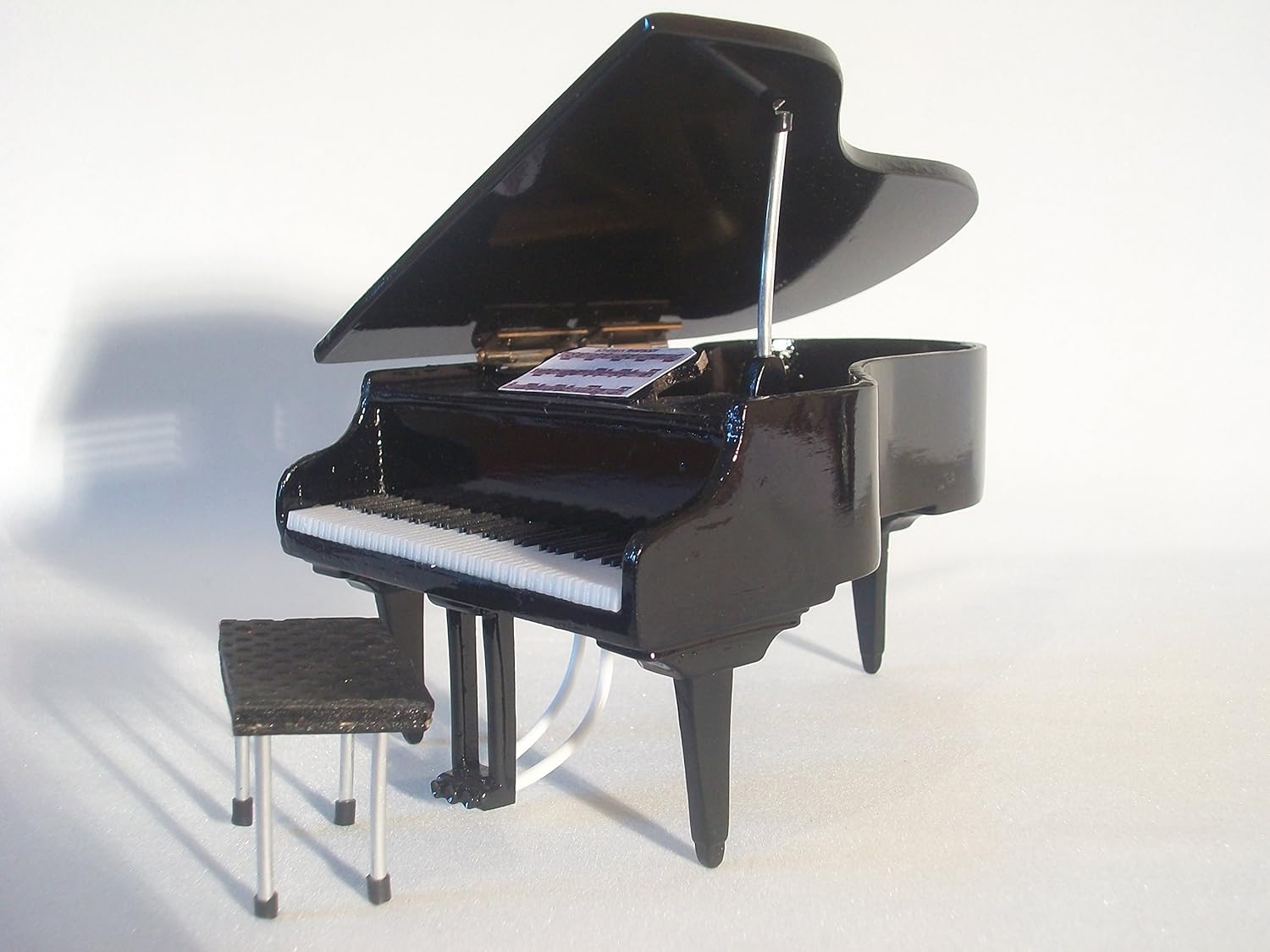 Hand made Wooden Miniature White Piano Replica