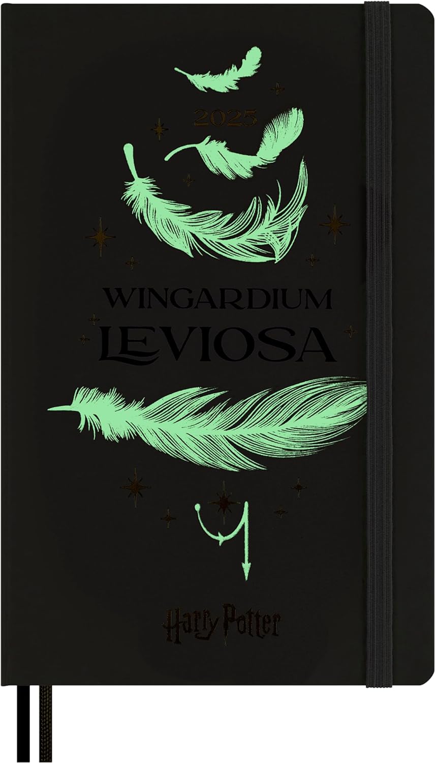 Moleskine Weekly Planner Wizarding World Harry Potter Spells Collection Wingardium Leviosa, 12-Month Weekly Planner, Phosphorescent Hardcover, Large Size 13 x 21 cm