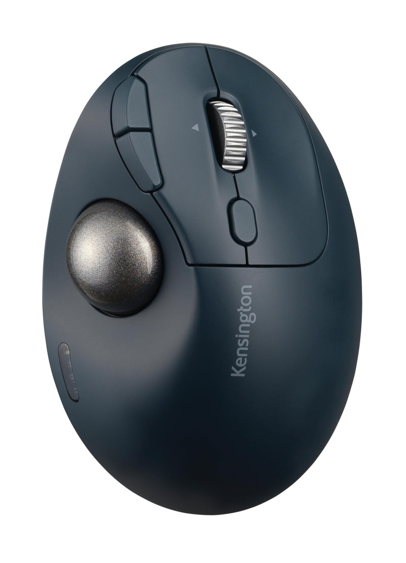 Kensington Pro Fit Ergo TB550 Rechargeable Bluetooth 2.4GHz Ergonomic 34mm Thumb Operated Trackball Mouse with Multi Directional 4D Scroll wheel, Made from 51% Recycled plastic (K72196WW