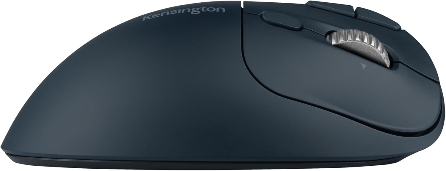Kensington Pro Fit Ergo TB550 Rechargeable Bluetooth 2.4GHz Ergonomic 34mm Thumb Operated Trackball Mouse with Multi Directional 4D Scroll wheel, Made from 51% Recycled plastic (K72196WW