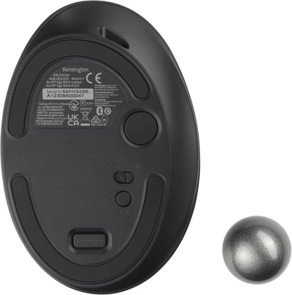 Kensington Pro Fit Ergo TB550 Rechargeable Bluetooth 2.4GHz Ergonomic 34mm Thumb Operated Trackball Mouse with Multi Directional 4D Scroll wheel, Made from 51% Recycled plastic (K72196WW