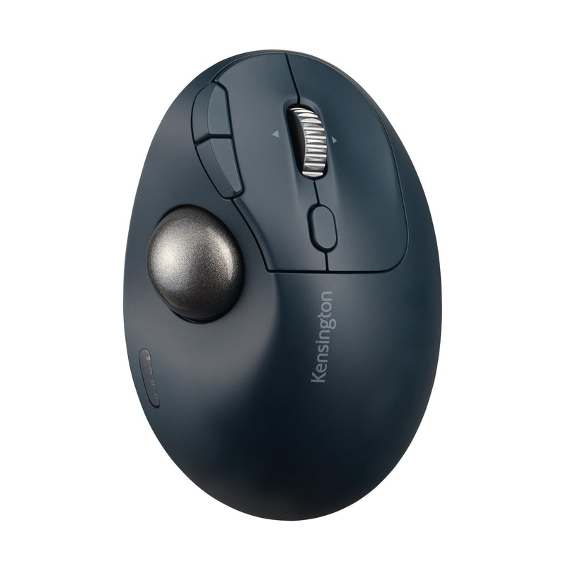 Kensington Pro Fit Ergo TB550 Rechargeable Bluetooth 2.4GHz Ergonomic 34mm Thumb Operated Trackball Mouse with Multi Directional 4D Scroll wheel, Made from 51% Recycled plastic (K72196WW
