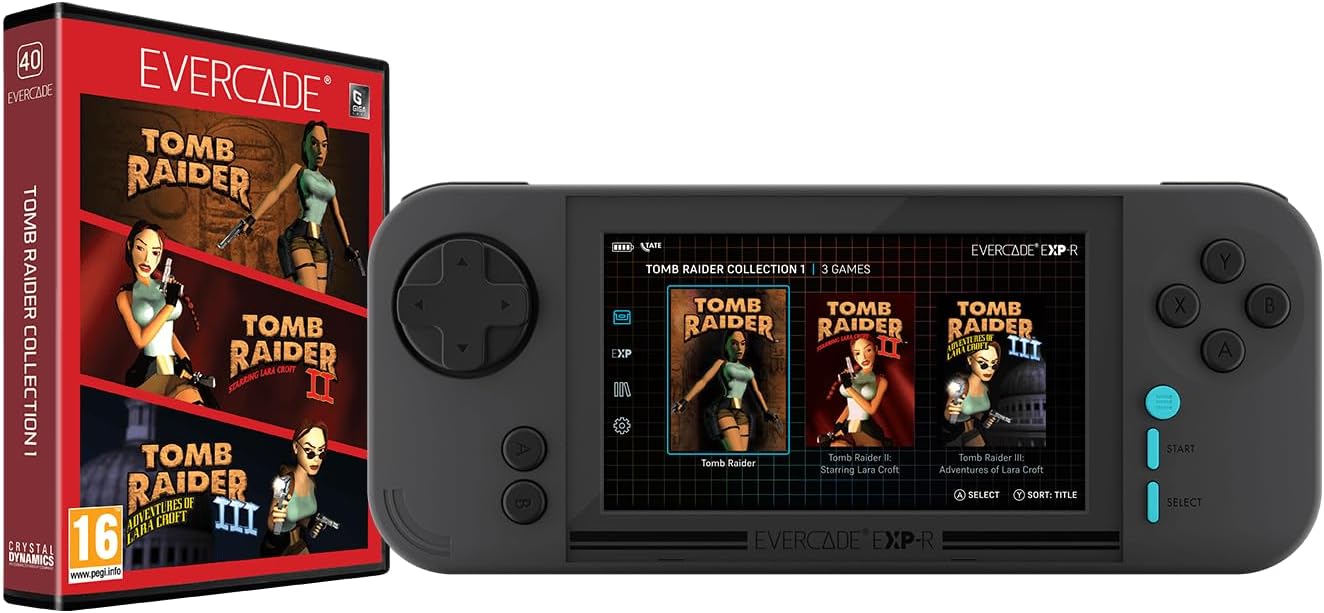 Evercade EXP-R Handheld with Tomb Raider 1, 2 & 3