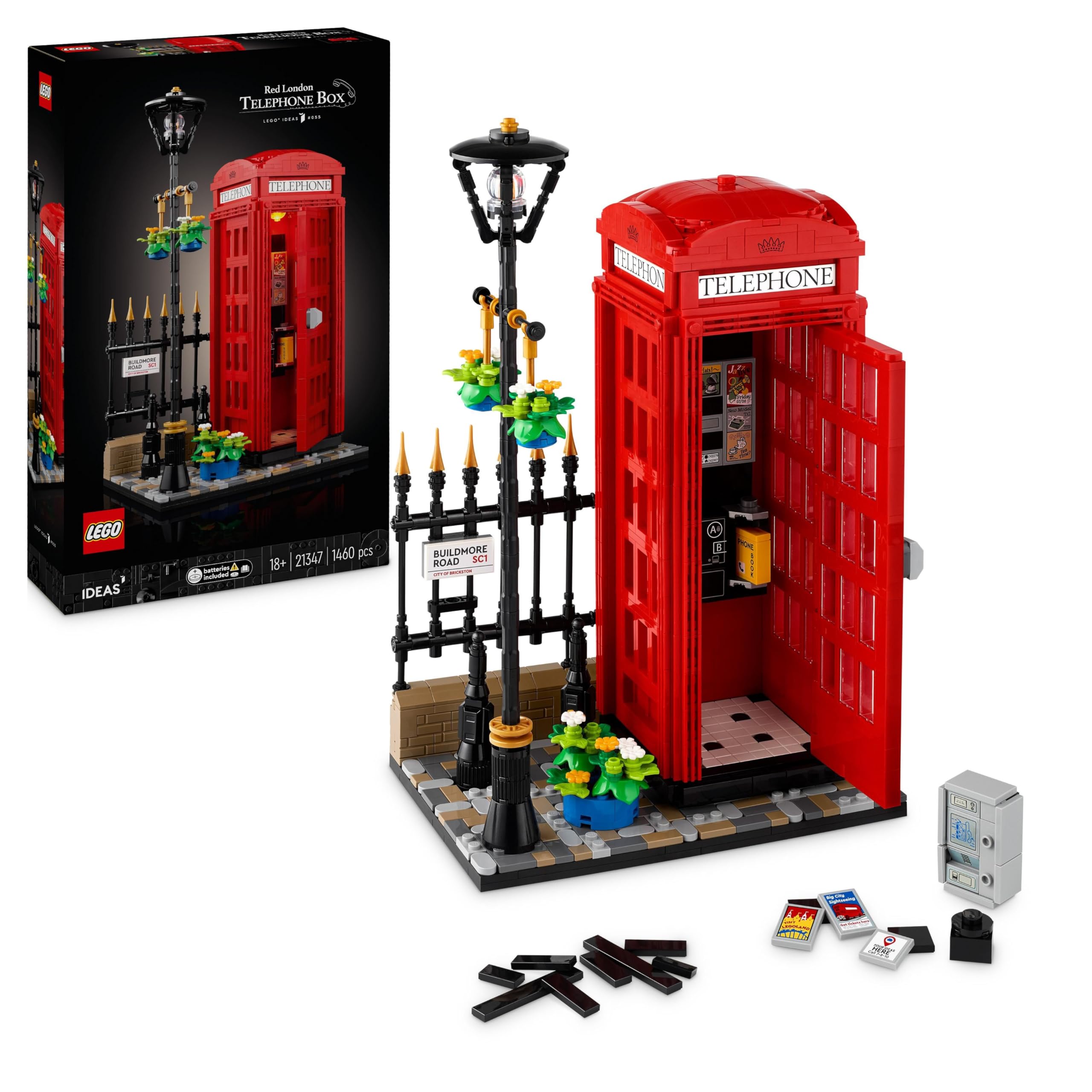 LEGO Ideas 21347 Cabine Téléphonique Londonienne Décoration Maison pour les Anglophiles