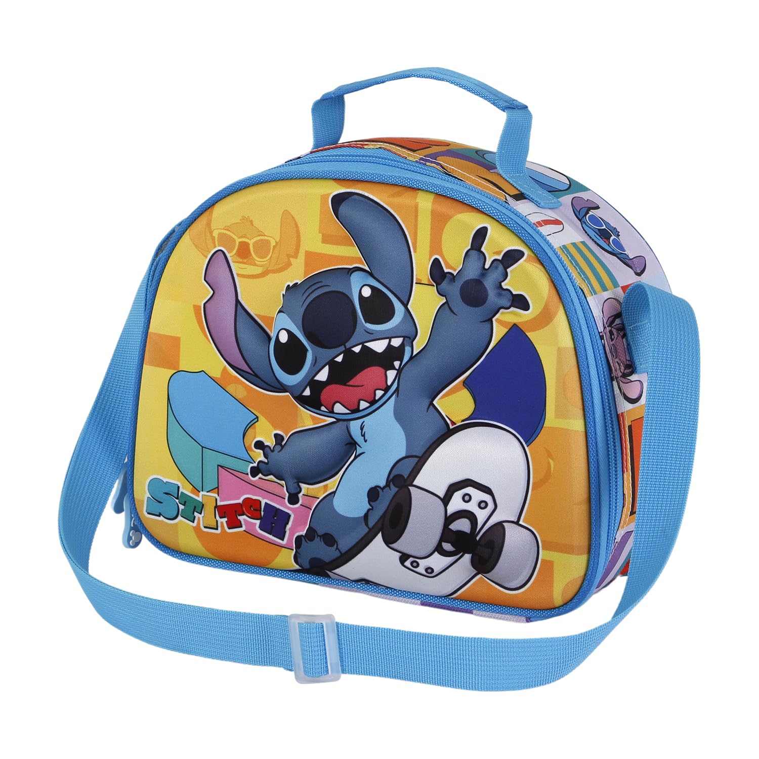 Disney Lilo e Stitch Skater-Porta Merenda 3D, Giallo, 25.5 x 20 cm