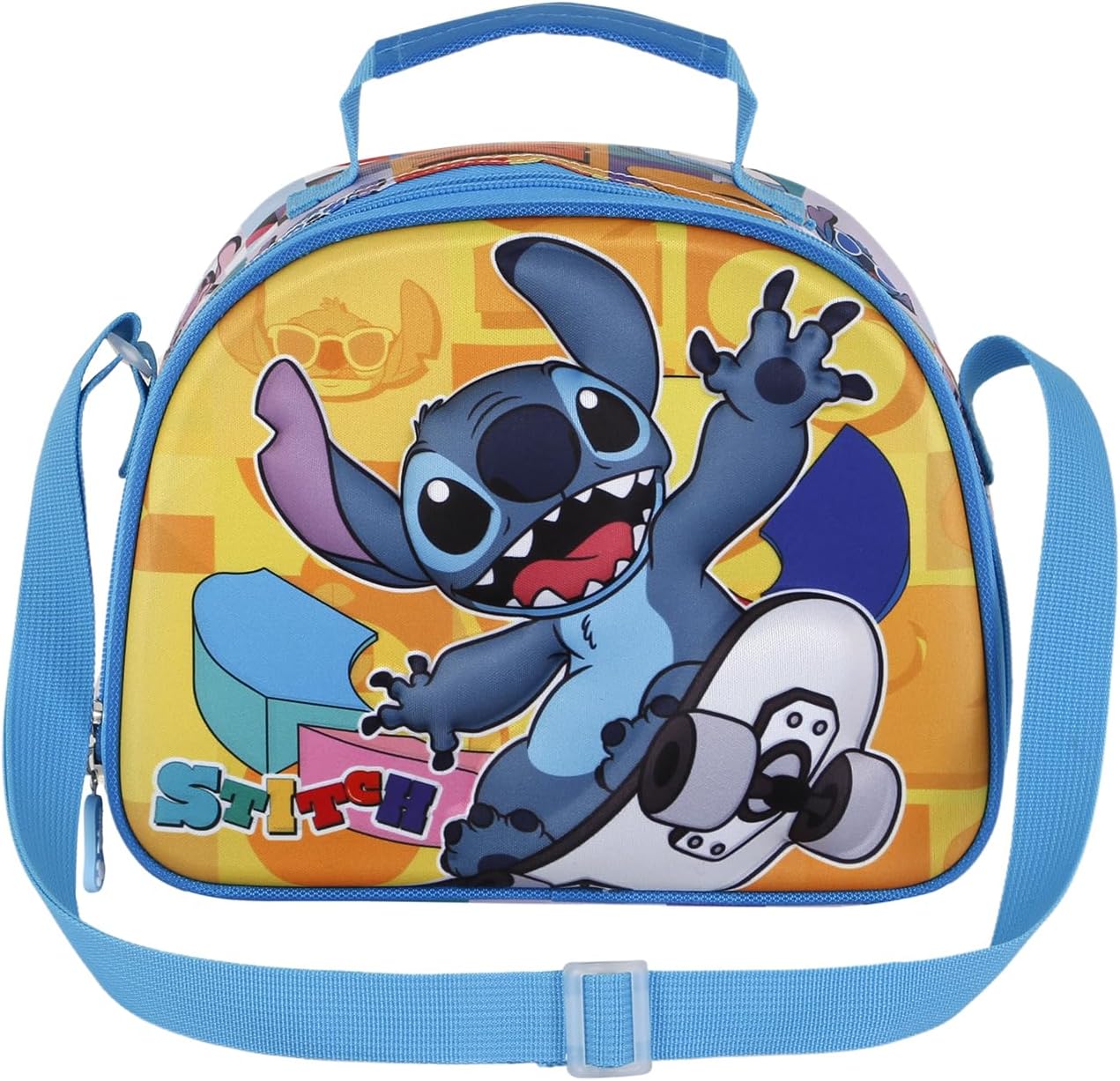 Disney Lilo e Stitch Skater-Porta Merenda 3D, Giallo, 25.5 x 20 cm