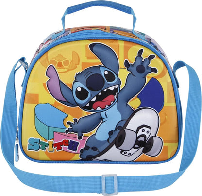 Disney Lilo e Stitch Skater-Porta Merenda 3D, Giallo, 25.5 x 20 cm