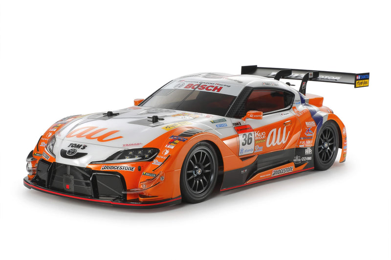 TAMIYA 58703 1:10 au Tom's GR Supra (TT-02) -Remote Control Car, RC Vehicle, Building, Assembly Kit Model, Unvarnished